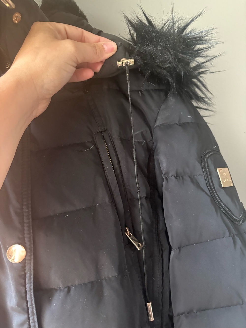 Alta Black Faux Fur Hooded Long Puffer Parka Coat | Women’s Medium - Picture 8 of 13